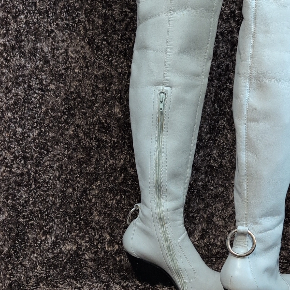 Jeffrey Campbell Light Grey Over-the-Knee Boots - Picture 3 of 7